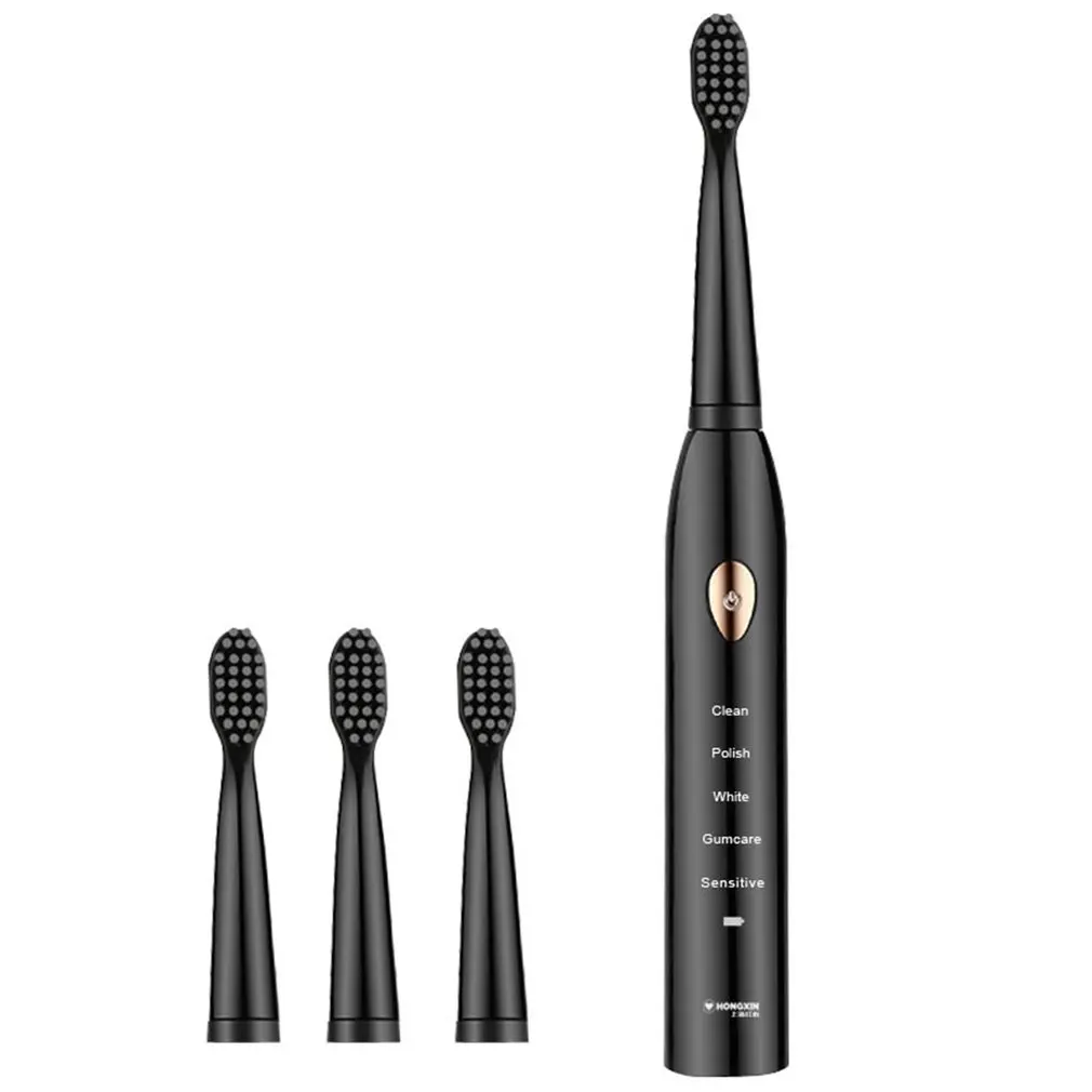 

Rechargeable Ultrasonic Toothbrush With 4 Brush Heads Electric Toothbrush Waterproof Oral Tooth Cleaning Care For Adults