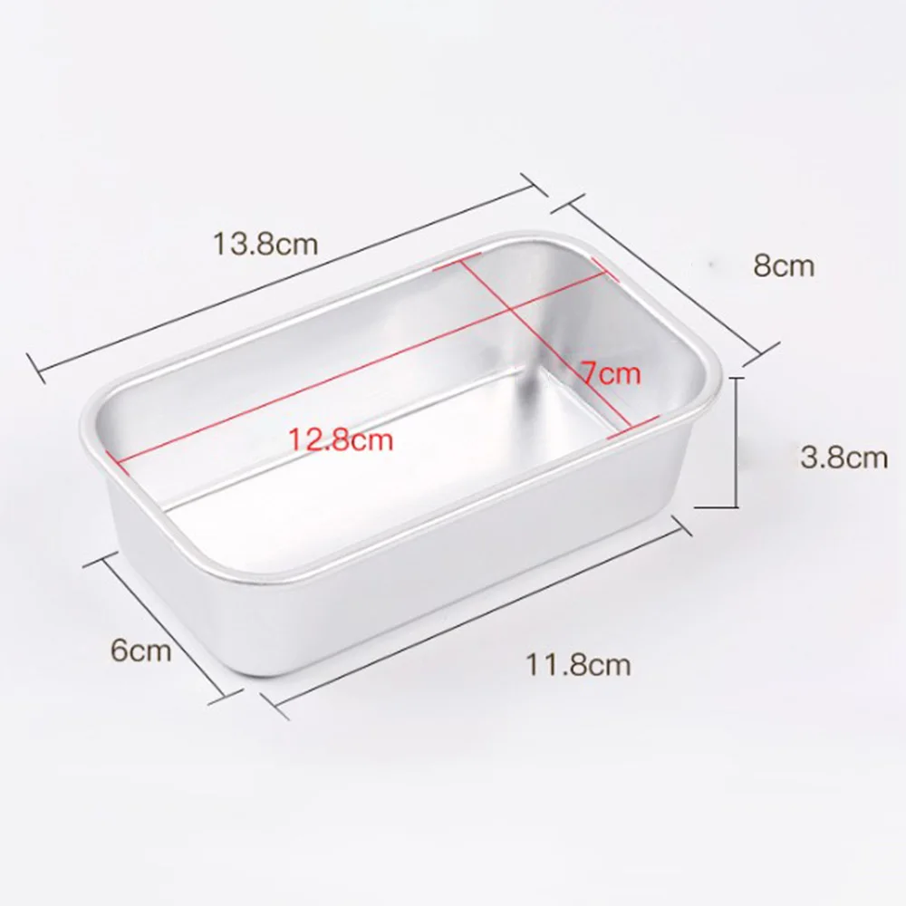 

1PC Aluminum Alloy Seamless Cake Bread Mold Tin Large Non Stick Loaf Pan Rectangle Baking Tin Tray 13.8*8cm For Kitchen