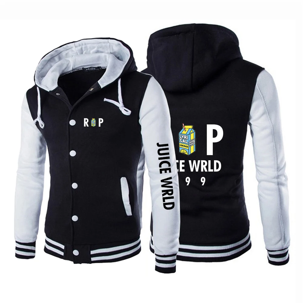 

2022 Juice WRLD Men's Spring And Autumn High Quality Baseball Uniform Jacket able Printing Design Black Slim Fit Coat