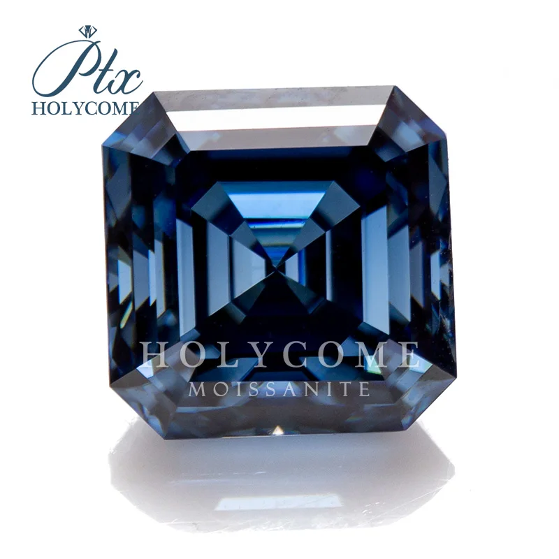 

Holycome Hot Fancy Vivid Blue Asscher Cut GRA ODM Moissanite Loose Gemstones Supplier Factory Pass Moissnaite Diamond Tester