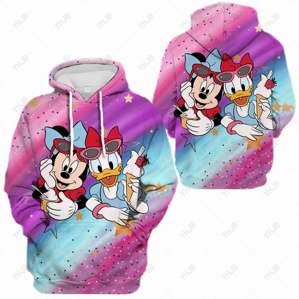 

Women's Sweatshirt Jacket Clothes Hoodie Women's Pocket Long Sleeve Pullover Disney Minnie Mickey Mouse Female Tops