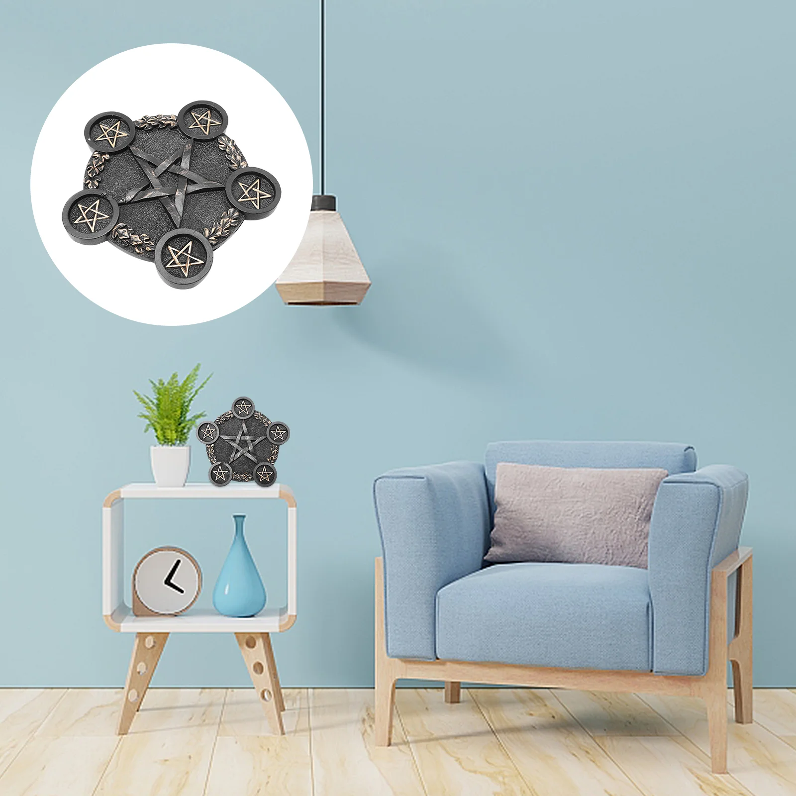 

Resin Candlestick Plate Delicate Pentacle Candlestick Household Candle Holder