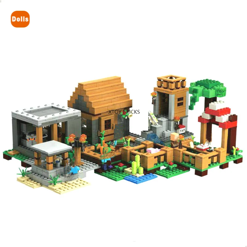 

The Village Special Edition Building Blocks With Steve Villagers Figures Compatible My World Bricks Set DIY Toys