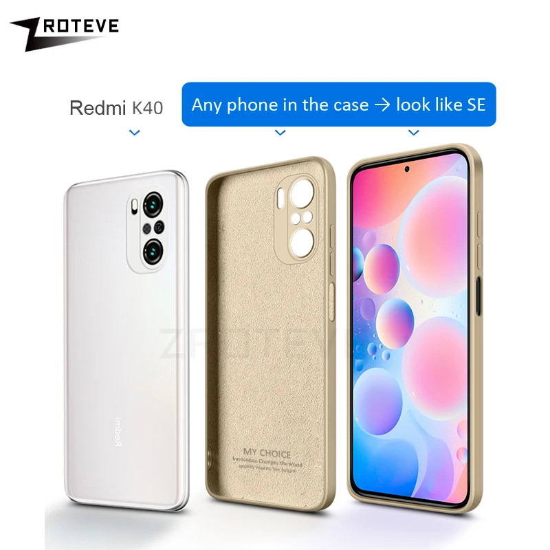 Чехол для телефона квадратный жидкий силиконовый мягкий чехол Xiaomi Redmi K40 Gaming K40S K50