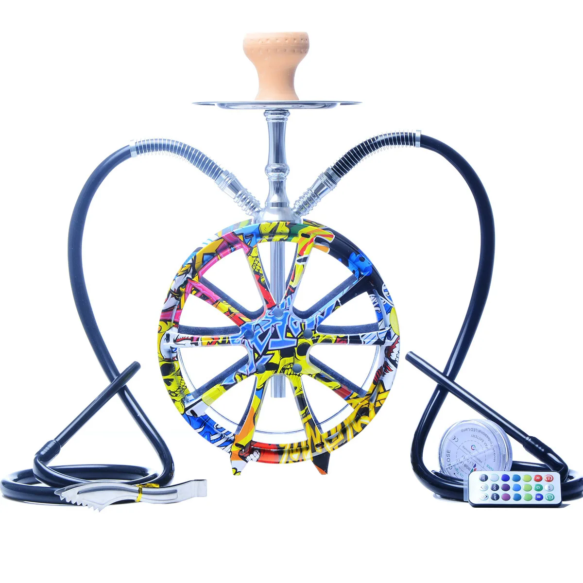 

Cube Acrylic Hookah Set with 2 Hose LED Light Silicone Bowl Hookahs Narguile Sheesha Chicha Nargile Cachimbas Shisha Box Ket