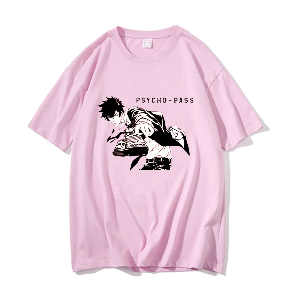 

Kougami Sinya Psycho Pass Tshirts MEN Saiko Pasu Aesthetic O-neck T Shirts 100% Cotton T-shirts Action Cartoon Hold A Gun Casual