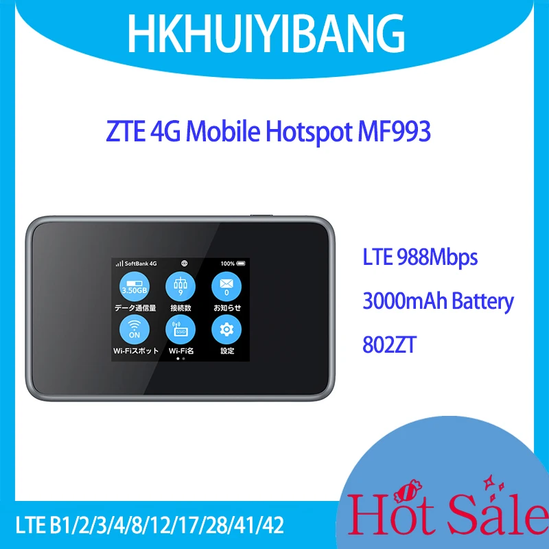 Unlocked ZTE 802ZT/MF993 4G LTE 988Mbps 3000mAh Battery Mobile Pocket WiFi Modem