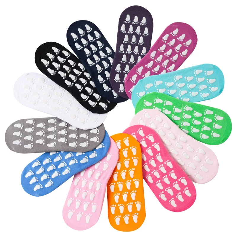 3Pairs Women's Thin Floor Socks Couple Candy Color Boat Socks Early Education Yoga Parent-Child Dispensing Non-Slip