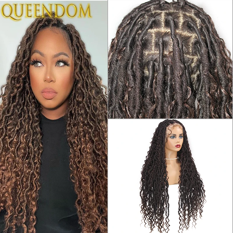 Парик Плетеный длинный темно-коричневый