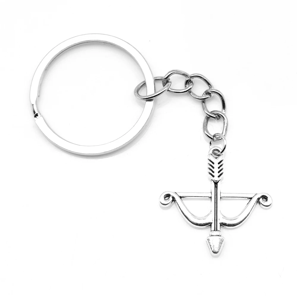 

1pcs Antique Silver Color 25x26mm Bow And Arrow Keychain Handmade Jewerly Diy
