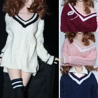 16 scale female soldier sexy whiteredpinkblue student loose sweater short skirt for action figure body model