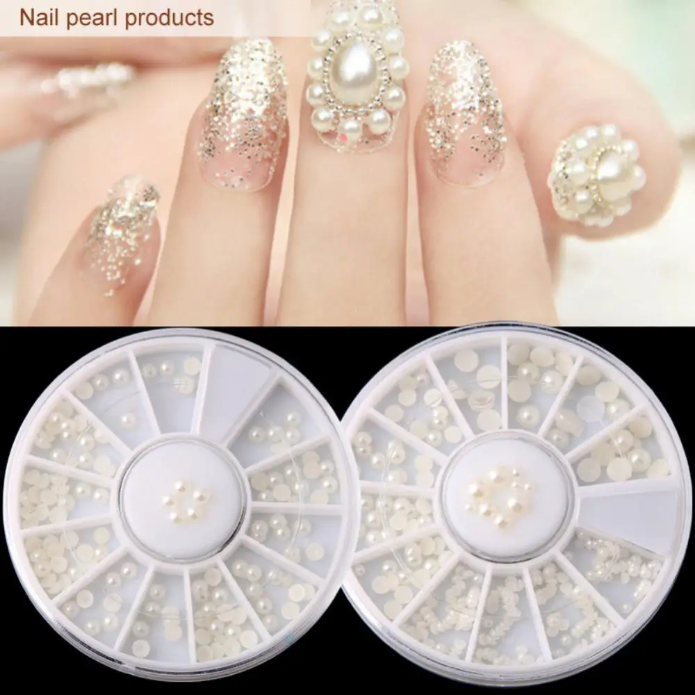 

Boxed Pearl Half Round Pearls 3D Nail Art Decoration Nail Jewelry Ornament Manicure Nail DIY Nail Decor Accessories Mixed Sizes