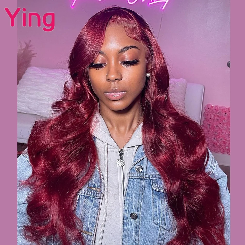 99J Burgundy Colord 13x6 Transparent Lace Body Wave Lace Front Wigs For Women Brazilian Remy 13x4 Lace Frontal Human Hair Wigs