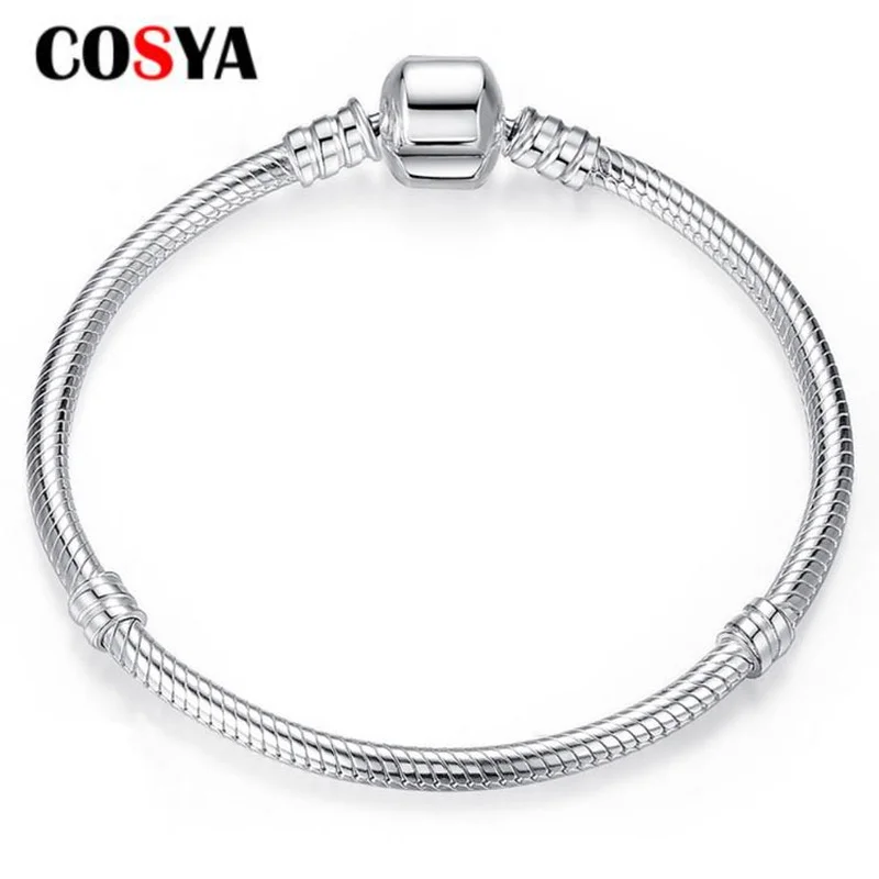 

COSYA bracelet Real 100% 925 Sterling Silver Snake Chain Bangle Bracelet for Women Luxury Jewelry 15-21CM wedding bracelet