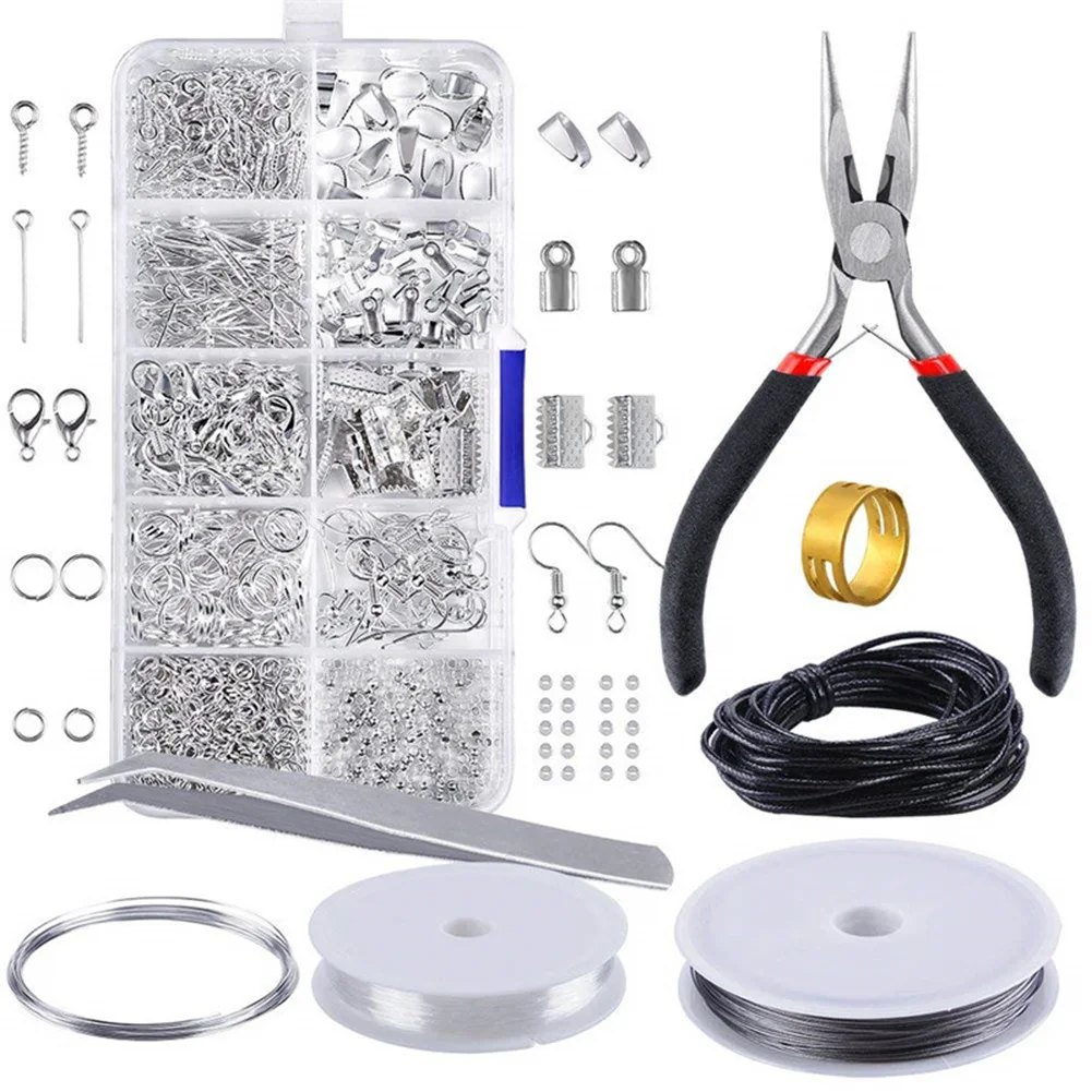 

10 Grids Wires With Accessories Adults Findings And Beading Supplies Necklace Materials DIY Repair Tool Metal Jewelry Making Kit