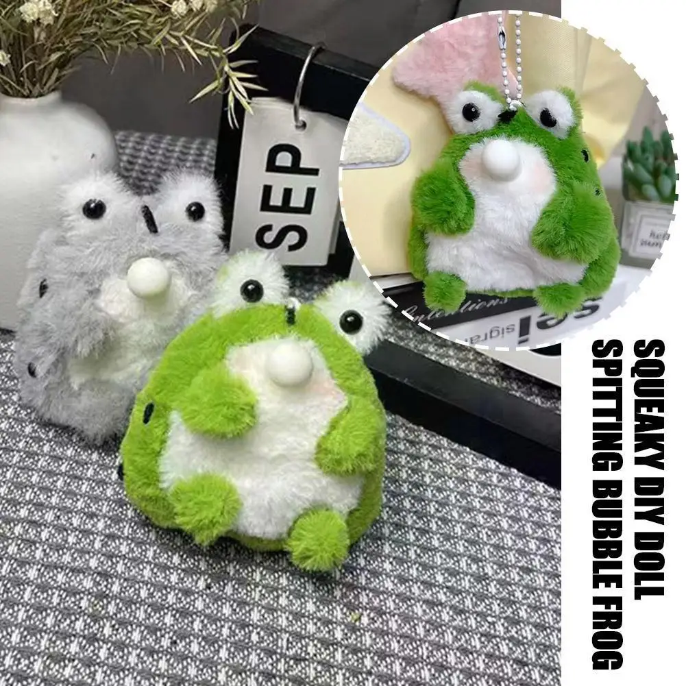 

Handmade Squeaky DIY Doll Spitting Bubble Frog Cute Plush Pendant Material Package For Girlfriend Cute Pendant Interesting J2Z9