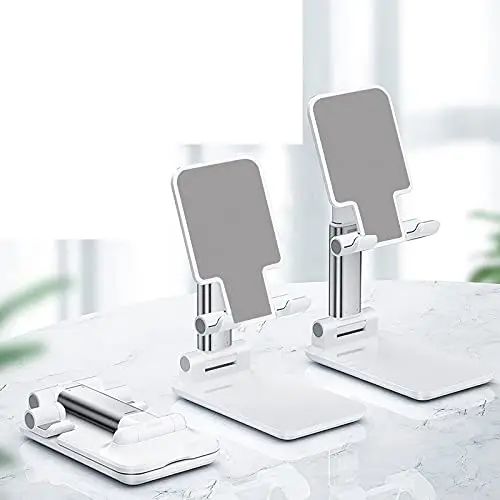 

Phone Holder with Adjustable Height and Angle, Portable and Stable Phone Stand for Desk Aluminum Mobile Phone Stand Adjustable