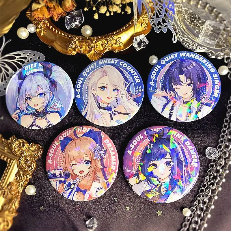 

Anime Pin A-SOUL Figure Cosplay Badge Diana Carol Ava Bella Backpack Icon Button Cartoon Virtual Idol Brooch Accessories Gifts