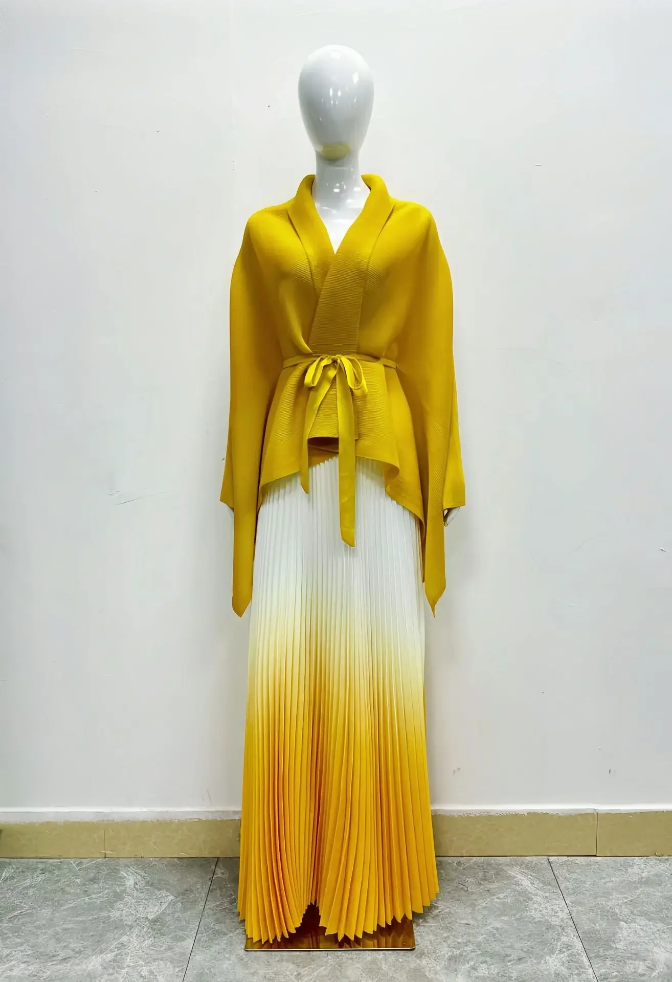 Плиссированная юбка со складками комплект для выпускного вечера свободный