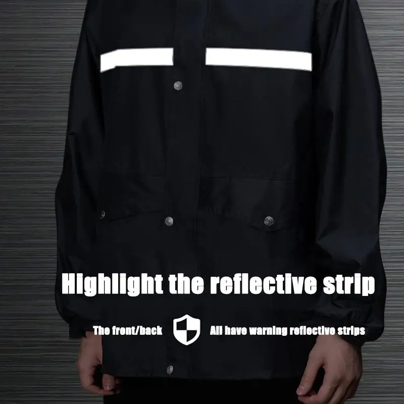 

Outdoor Cycling Raincoat and Rain Pants Set with Reflective Safety Gear - Stay Dry and Visible on Rainy RidesIntroducing our to