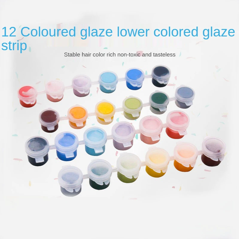 Pigmento cerámico de pintura con bajo esmalte, tira de 6 colores de esmalte a temperatura media, minitira especial para blanco liso