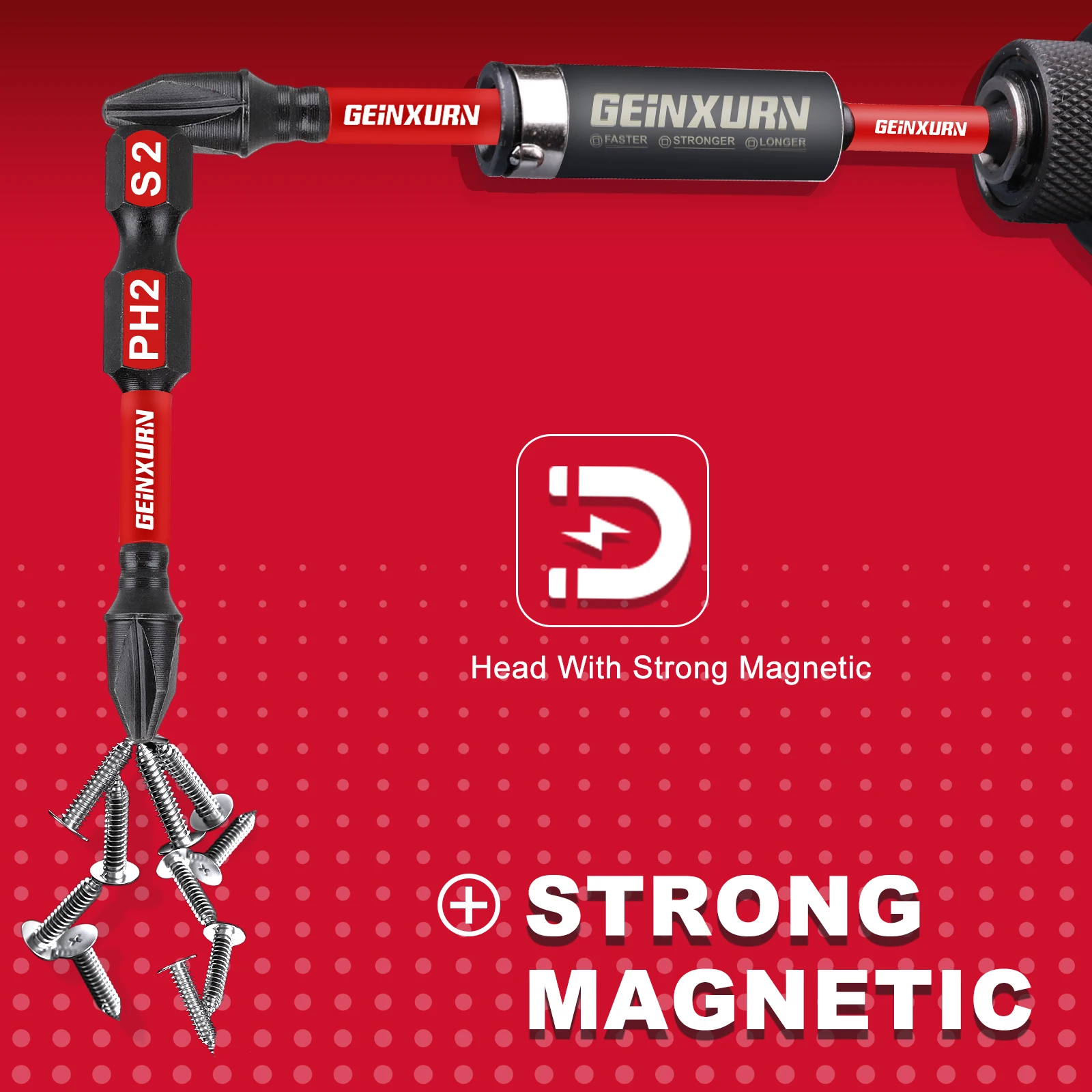 Geinxurn 21 шт. 1 дюйм набор ударных магнитных крестообразных отверток (PH1 PH2PH3) стальных