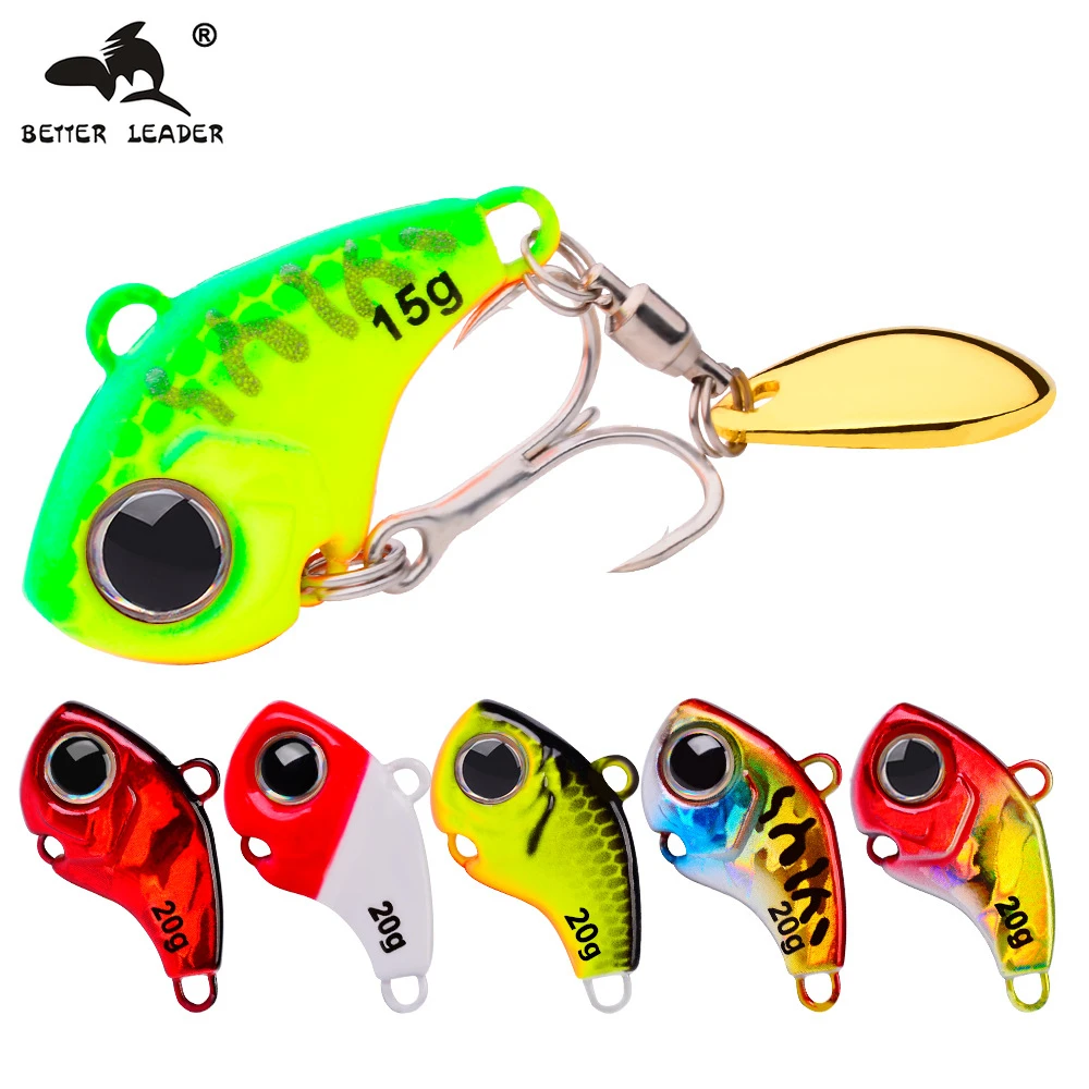 

Better Leader Rotating Metal VIB vibration Bait Spinner Spoon Fishing 5g/10g/15g/20g Artificial Hard Baits Spinner Spoon Lure
