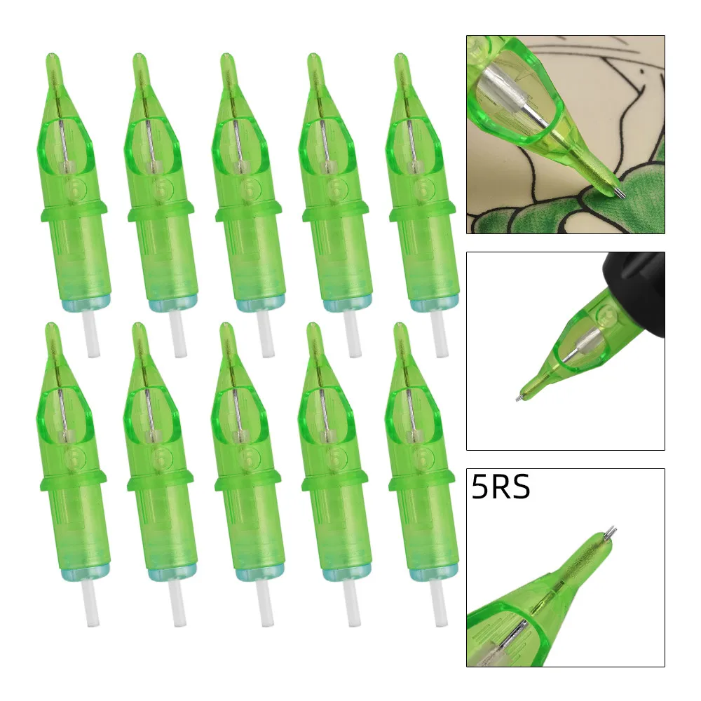

10pcs 5M1 5RS 13M1 Disposable Tattoo Cartridge Needles 0.35MM Sterilized Tattoo Supplies Makeup for Microblading Tatto Machine