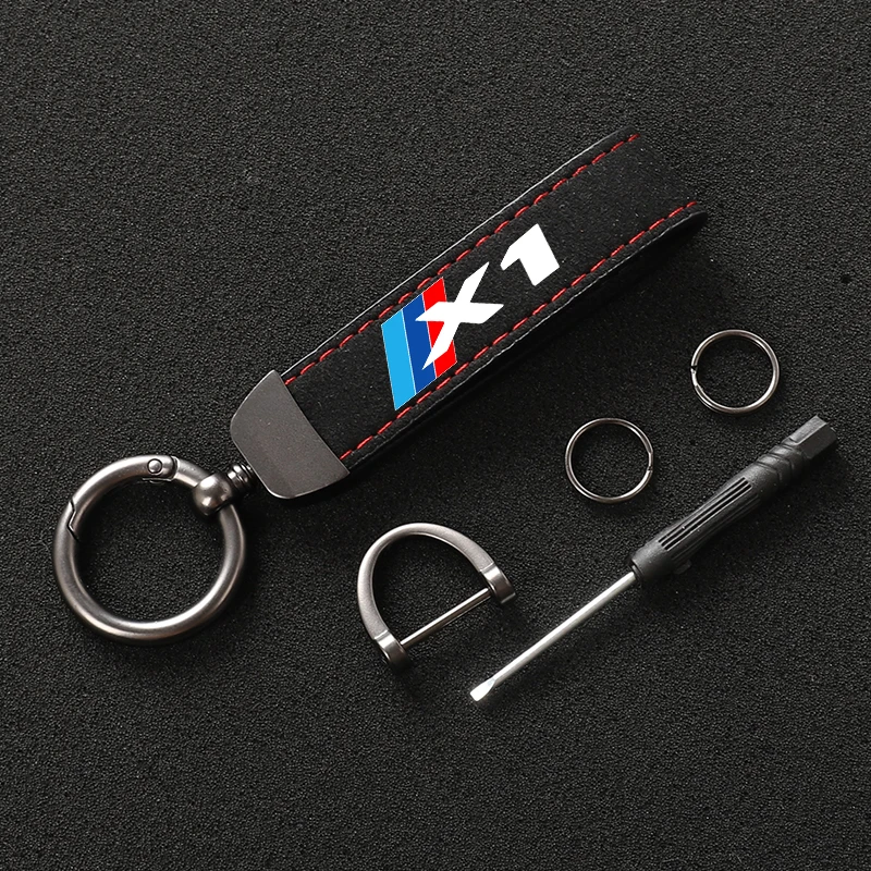 Sports High Quality Leather Keychain 4S custom gift BMW X Series Key Rings For BMW X1 X2 X3 X4 X5 X6 X7 Logo Car Accessories