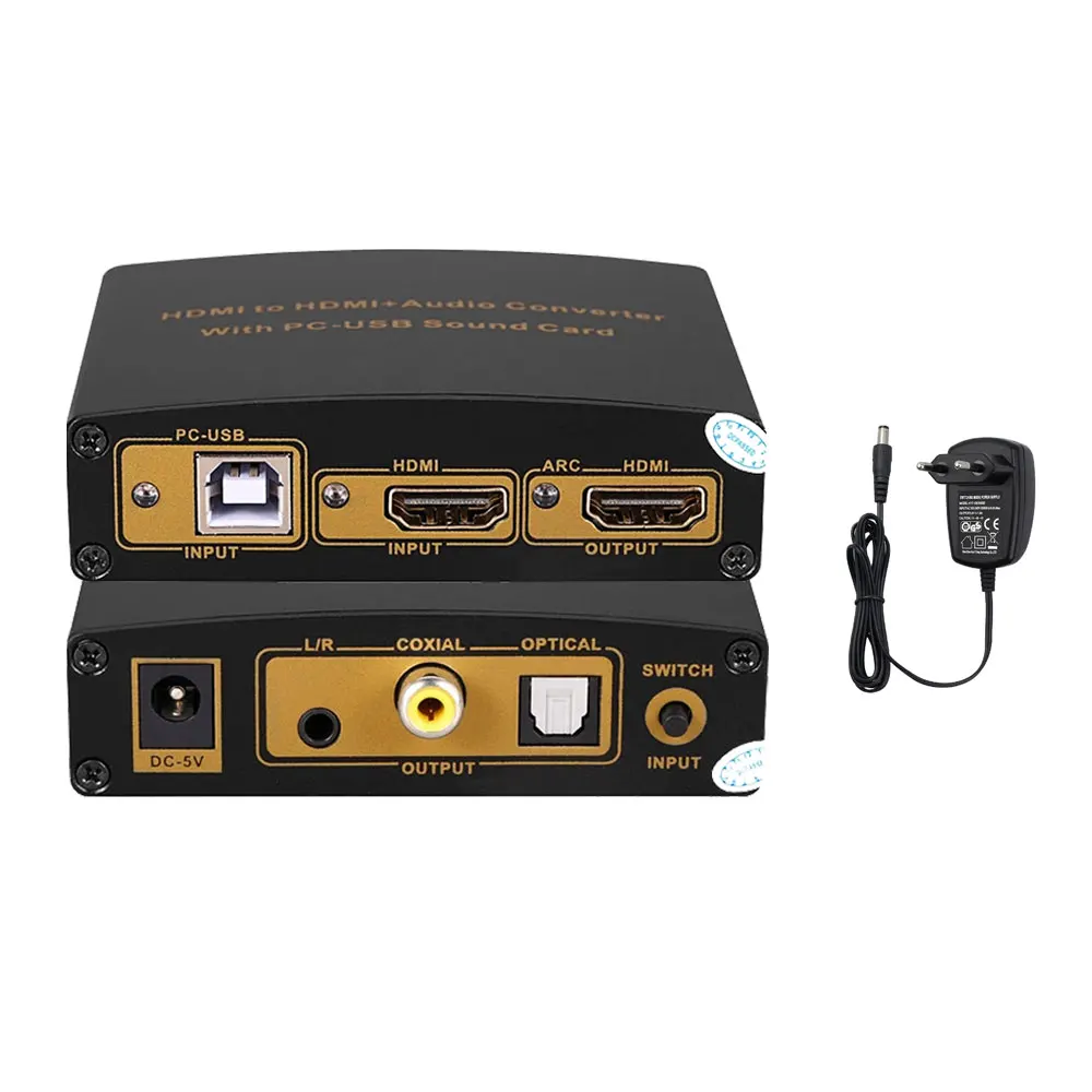 

HDMI-совместимый с HDMI-совместимый преобразователь Аудио экстрактор с ПК USB звуковая карта 4K dts ac3 декодер SPDIF коаксиальный Оптический L/R