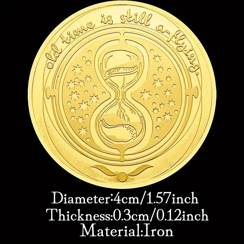 1 шт. коллекционная сувенирная монета в стиле старого времени с мерцающими