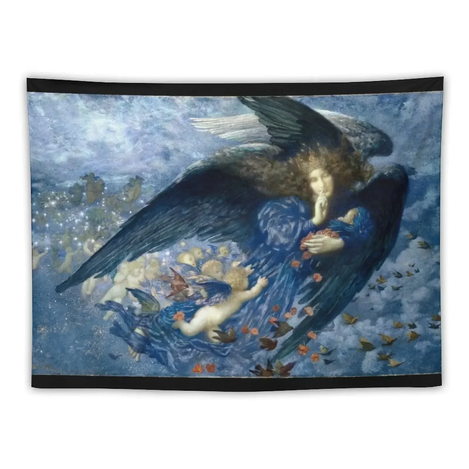 Ночь с ее поездом звезд - гобелен Эдварда Роберта Хьюз подвесной настенный декор