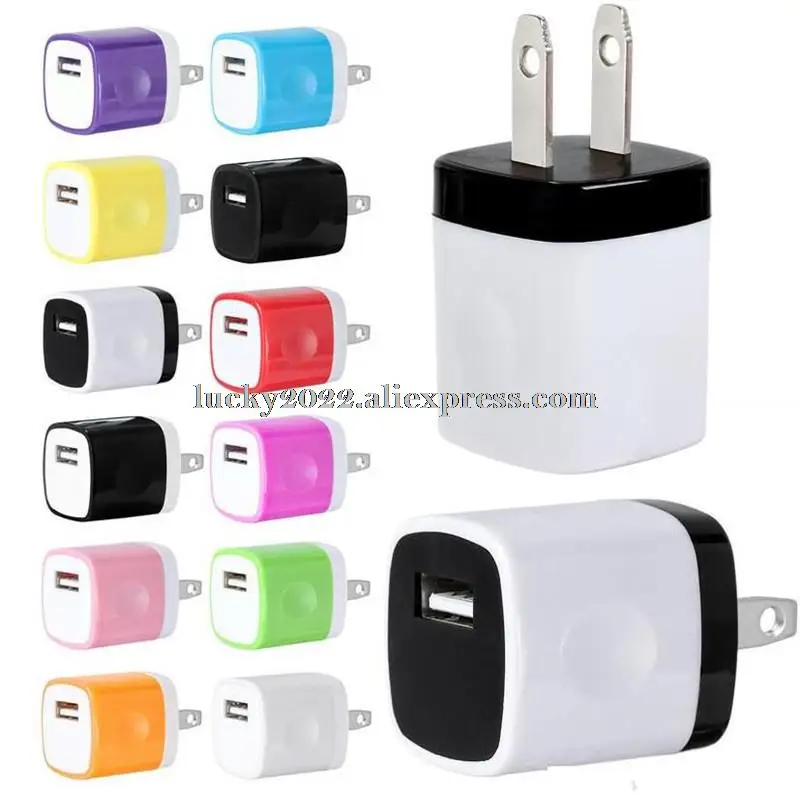 

1000Pcs USB Wall Travel Charger Home AC Power Adapter 5W 1A EU/US Plug Charging for iPhone Samsung Huawei Xiaomo Phone Chargers