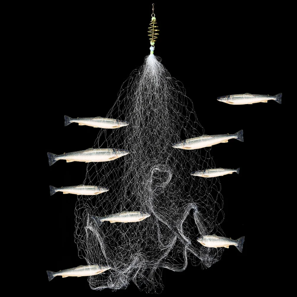 

2 Pcs Replacement Net Fishing Cast Net Bait Trap Fishing Rod Casting Net (13 Mesh)