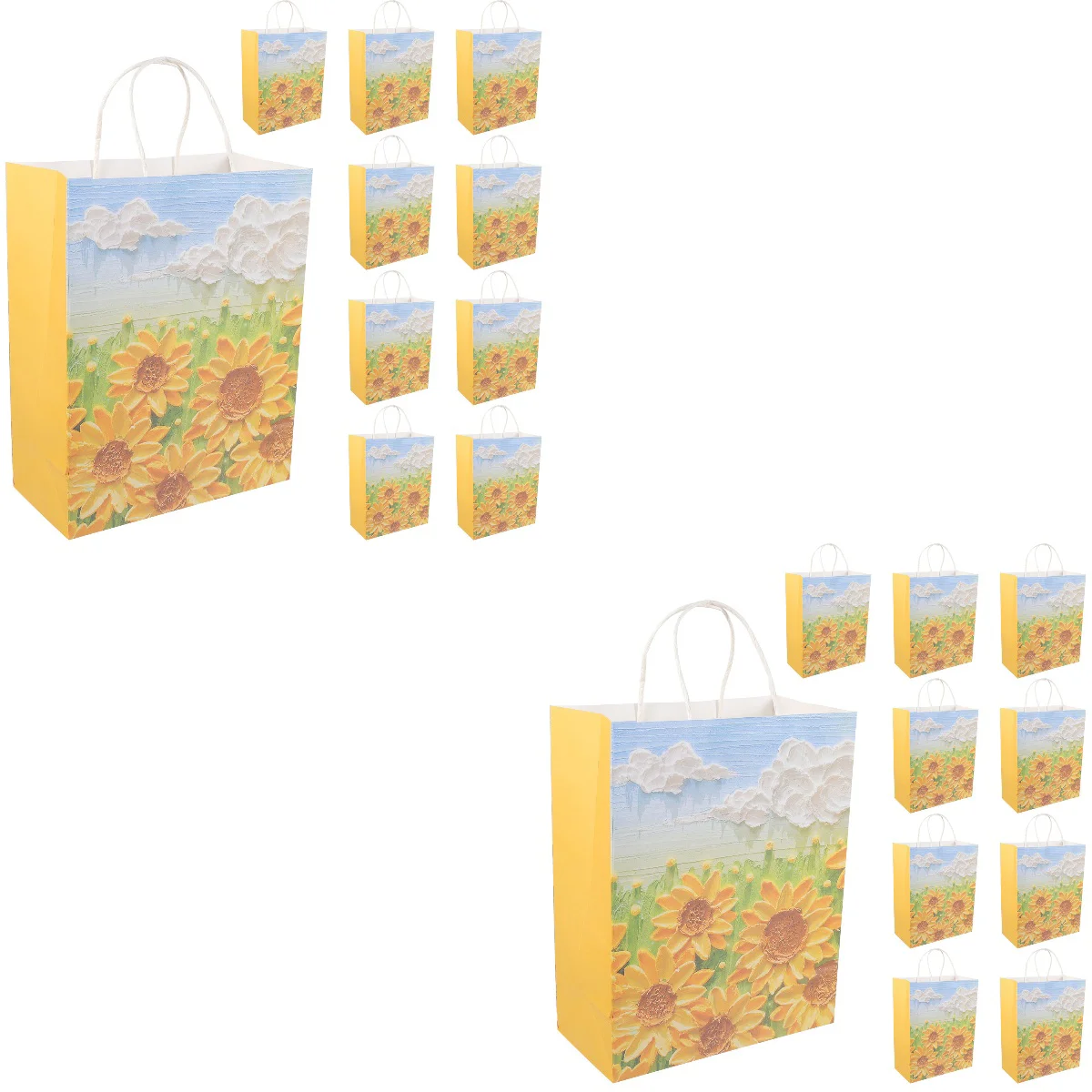 

20 Pcs Gift Wrapping Bags Kraft Paper Jewelry Packaging Portable 35x21cm Handles