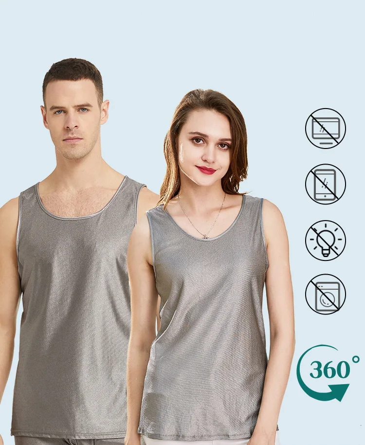 

Токопроводящая эластичная футболка из серебряного волокна, антибактериальная мягкая нижняя рубашка с защитой от излучения EMF/EMI/RF