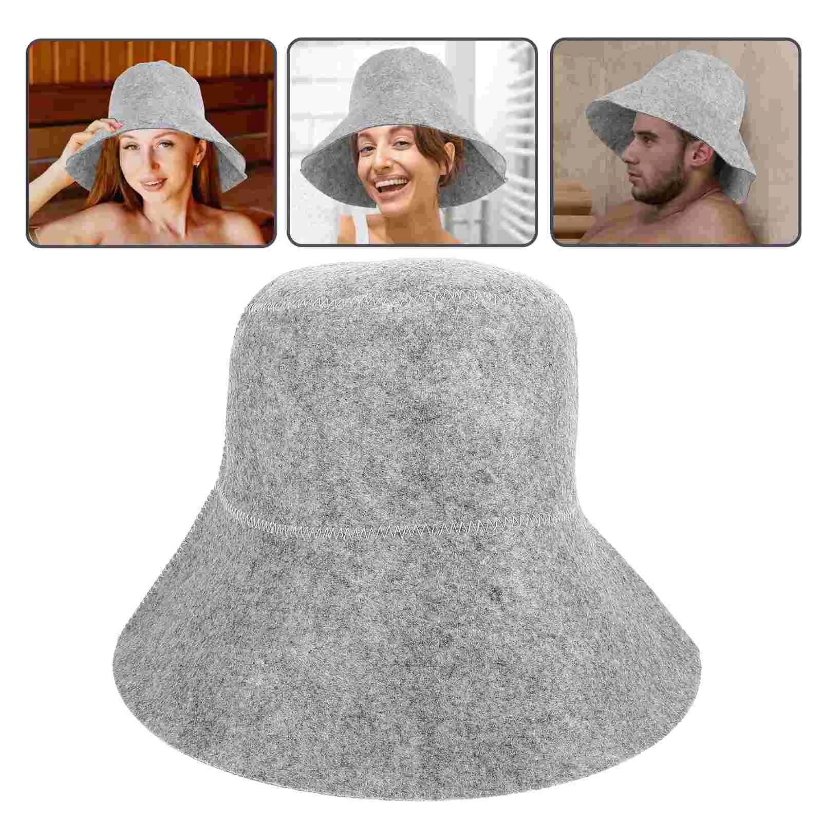 

Shower Cap Felt Sauna Accessories Comfortable Hat Breathable Men Lightweight Absorbent Bath