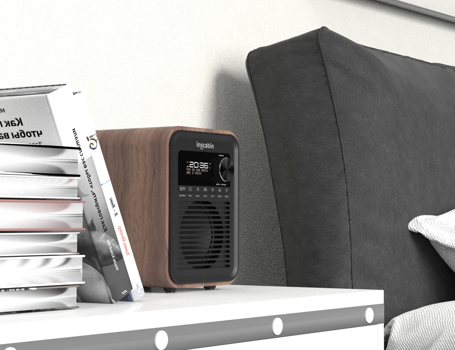 Портативный беспроводной динамик Inscabin D6 DAB с Bluetooth FM-радио/красивый
