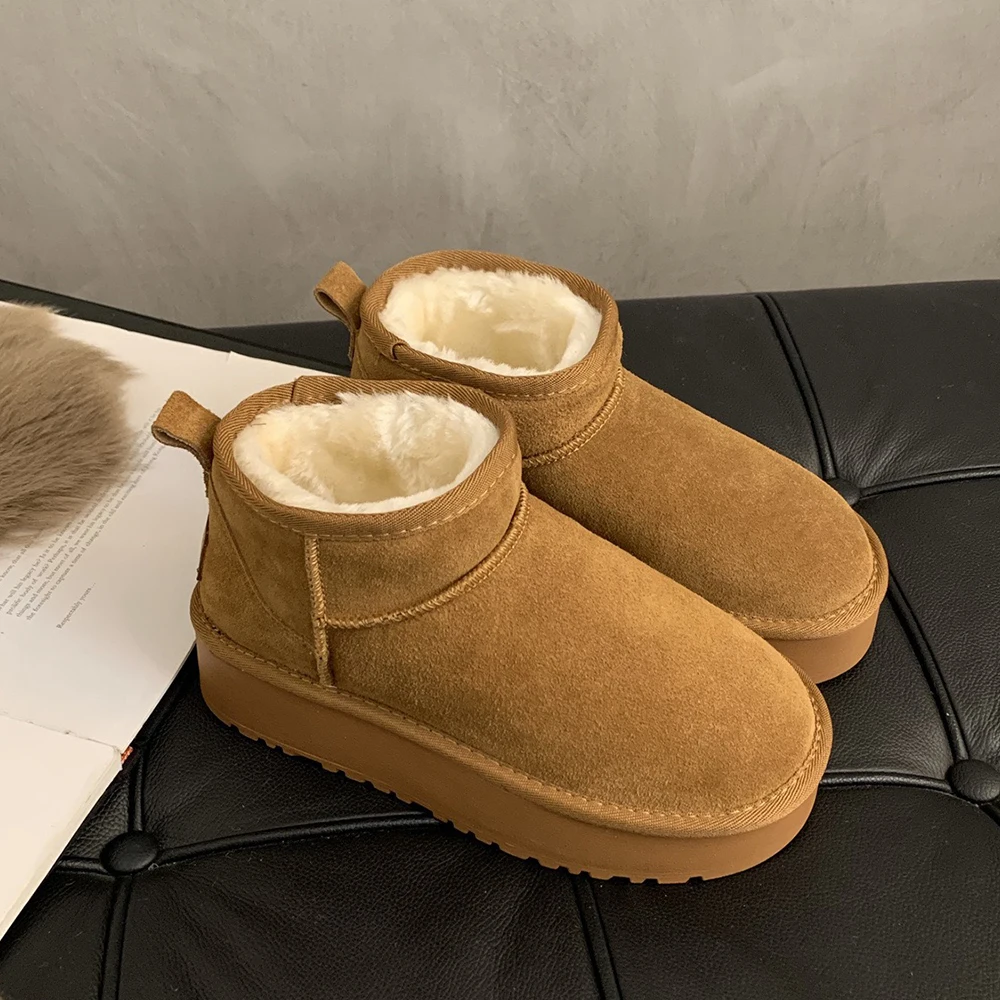 2024 New Classic Thickened Fluff Women's Snow Boots Comfortable Warm Ankle Women Winter Ladies Shoes Chunky Botas Mujer