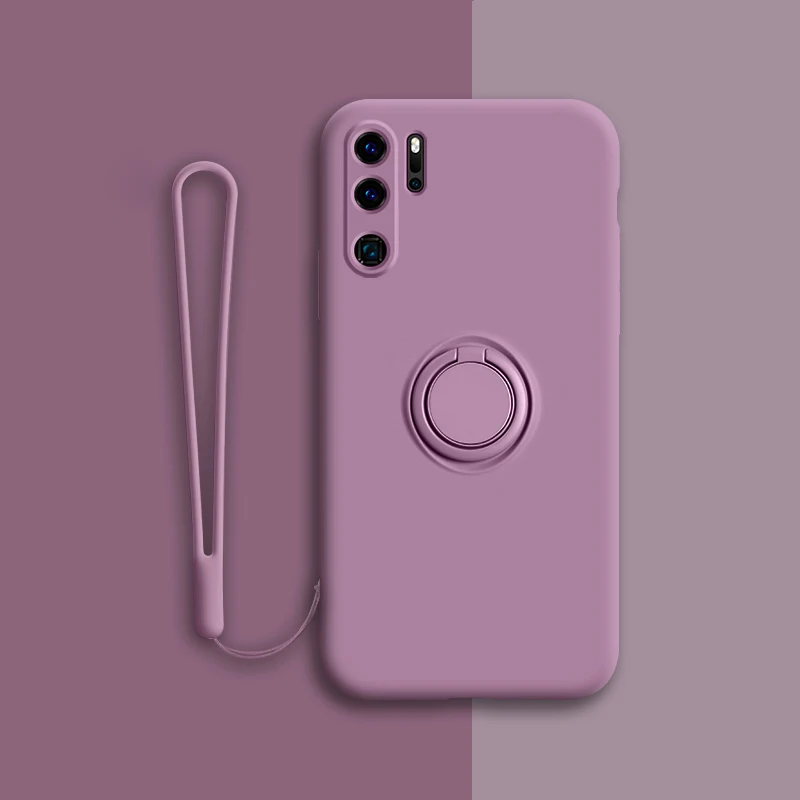 

Luxury Magnetic Silicone Case For Huawei P30 P20 Pro P30Pro P20Pro P40 Nova 5T Mate Honor 20 Cover With Ring Holder Stand P 30 A