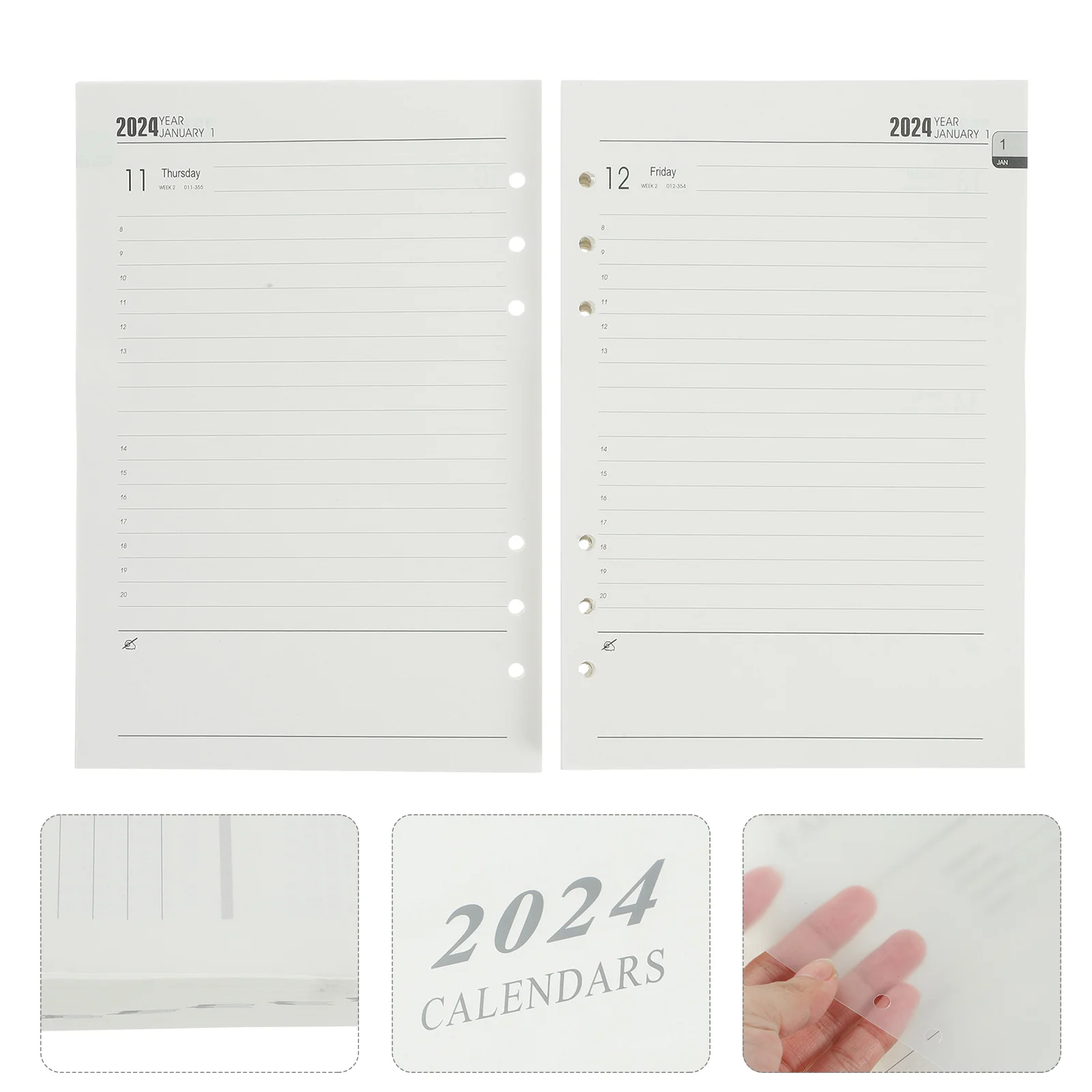 

Loose-leaf Daily Academic Planner Note Taking Book 2024 Schedule Planner English Notebook(a5)