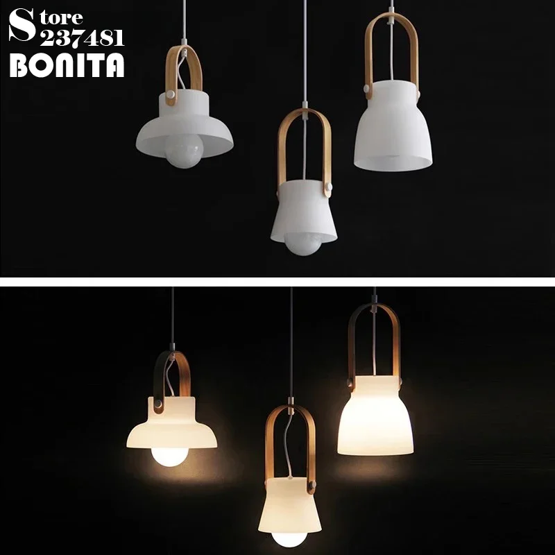 Винтажный молочно-белый стеклянный потолочный подвесной светильник с ручкой из