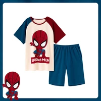 disney spiderman baby boy clothes summer children pajamas t shirt panties cartoon cotton suit nightwear girls kids home clothes
