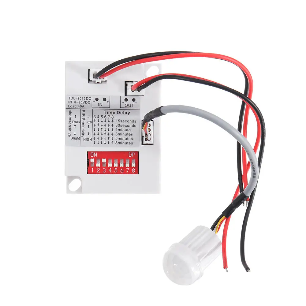 

Переключатель с пассивным ИК датчиком движения 12 В 24 в 7-10 м, инфракрасный датчик обнаружения человеческого тела, детектор, переключатель дл...