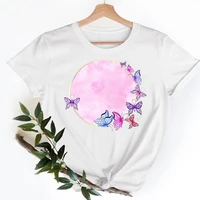 short sleeve clothes watercolor butterfly lovely t women casual fashion tshirt summer top female tee shirt lady graphic t shirts