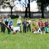 Oenux Zoo Farm House Model Action Figures Farmer Cow Hen Duck Poultry Animals Set Figurine Miniature Lovely Educational Kids Toy 3