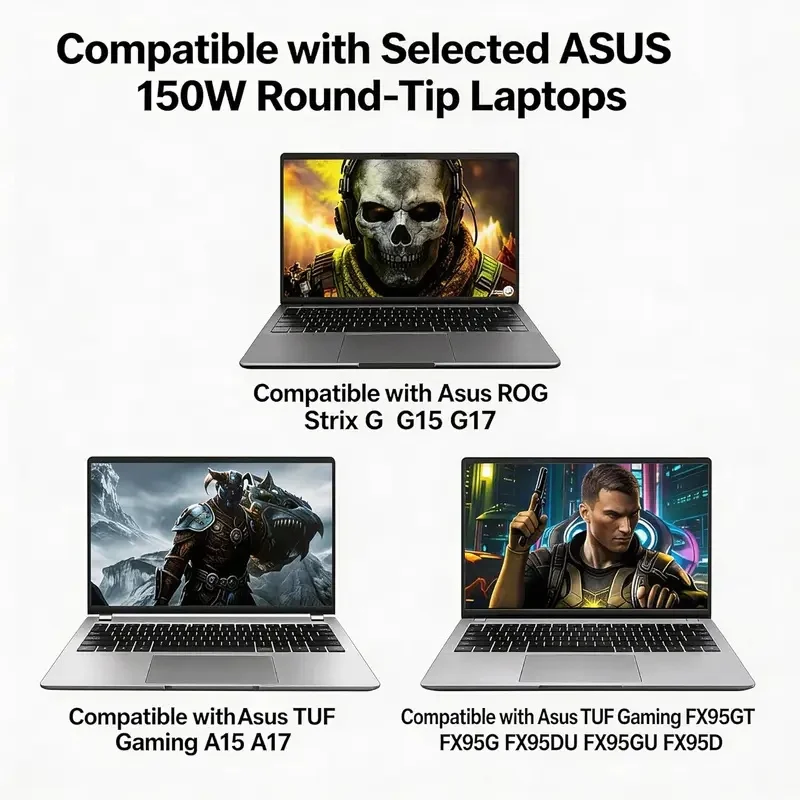 Фото Зарядное устройство для ноутбука ASUS ADP-150CH B, 150 Вт, 20 В, 7.5 А, 6.0*3.7 мм, для моделей FX505, FX505D, FX505DU, FX505DT, FX95G/D, FX95GT №2