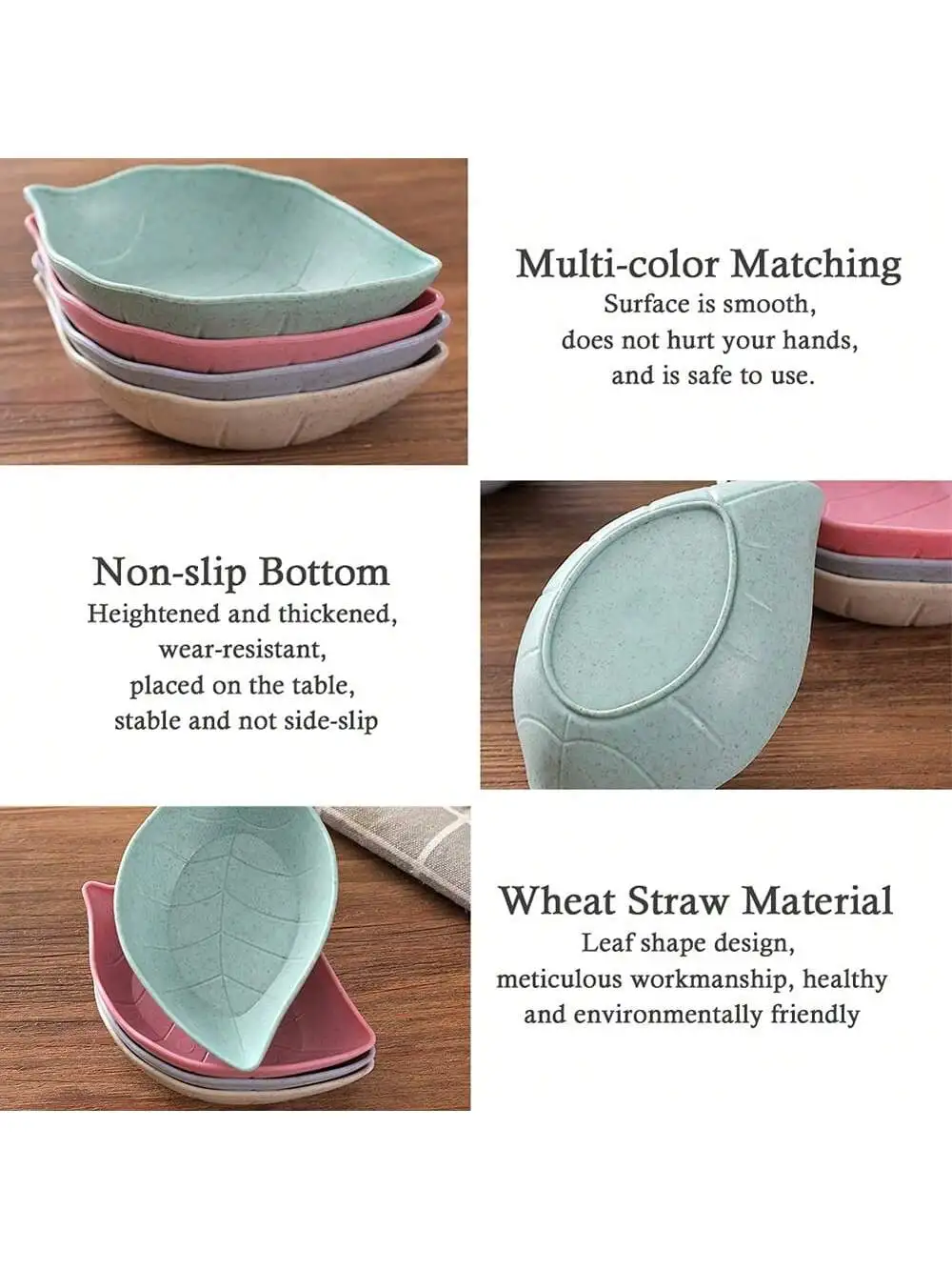 4 Упаковки Посуды Для Соуса В Форме Листьев Экологически Чистые Пластиковые