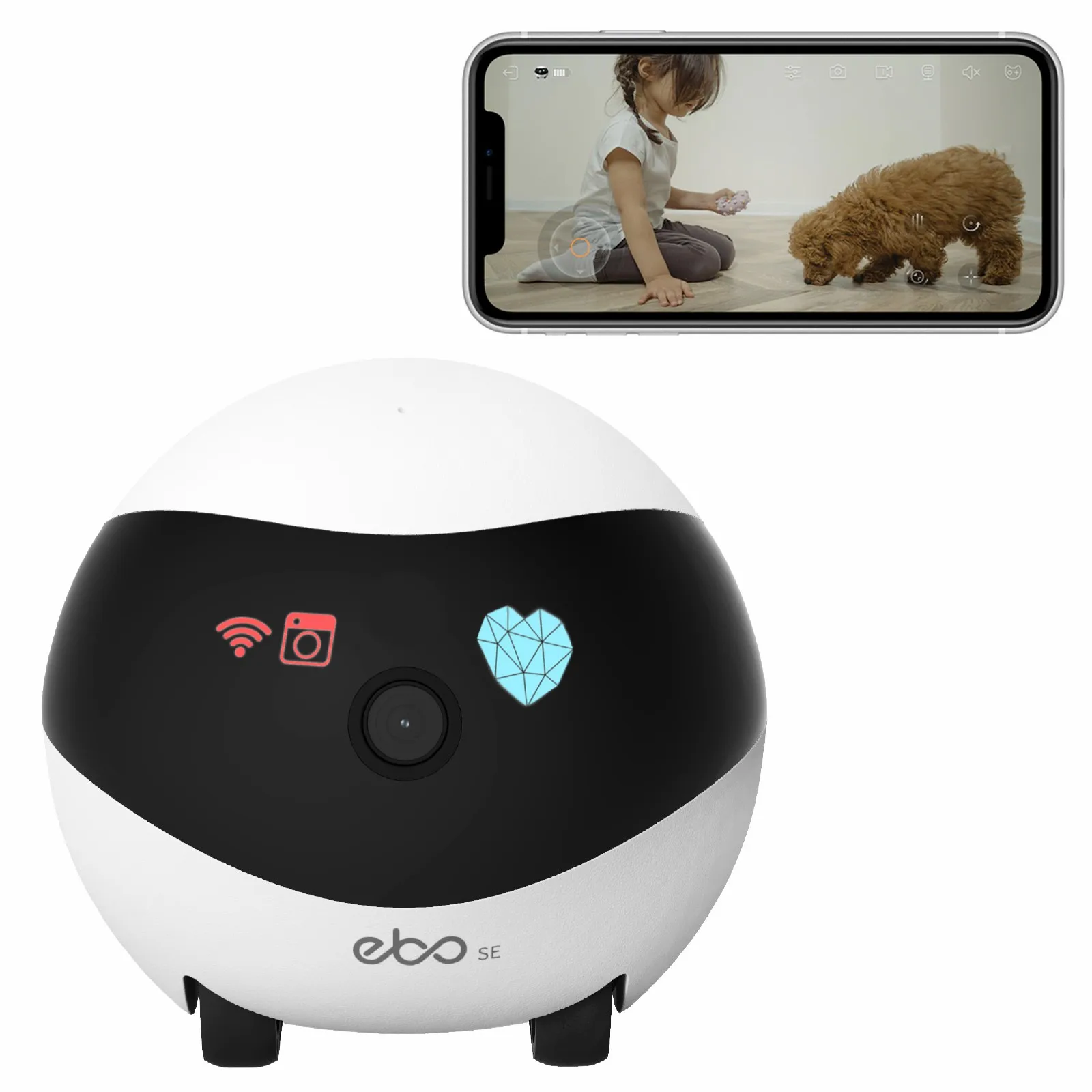 

EBO SE Smart Home Companion Robot Family Monitor Security Camera Audio 1080P HD