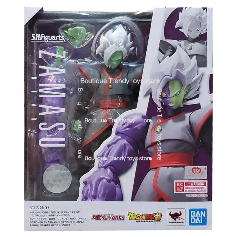 Фото Оригинальная коллекционная фигурка Bandai Dragon Ball: S.H.Figuarts SHF Tamashii Nations Super Zamasu Potara, аниме-фигурка, модель, игрушка, украшение №3
